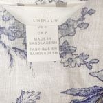 H&M Blue and White Floral Linen Wrapover Blouse, EUC, Size Small Photo 12