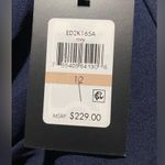 DKNY NWT  V-Neck Puff Short Sleeve Mixed Media Long Dress Navy Size 12 Photo 11