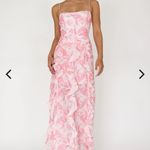 Selfie Leslie Serif Ruffle Trim Split Maxi Dress Pink Photo 2