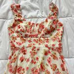 Womens White Pink Floral Maxi Sundress Cottagecore Boho Grunge Fairy Flowy Y2K Size M Photo 1