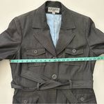 Sharagano  Charcoal Belted Blazer Size 10 Women Photo 11