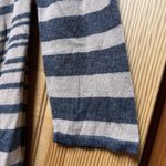 Ny Collection Women's Gray/Tan Asymmetrical Striped Tunic Top Sweater Sz Small Artsy Lagenlook Photo 3