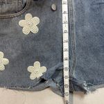 POL  Blue Jean Shorts with White Floral Accents Photo 5