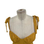 Aritzia  Wilfred Cammy Mini Dress Cairo Gold Yellow‎ Tie Sleeve Size Medium Photo 2