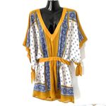 Free People  Yellow Mustard Santa Cruz Kimono Mini Dress Photo 4