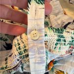 Old Navy Linen Blend Ruffle Tropical Tank Top Women’s XL Birds Flamingos Flowy Photo 6