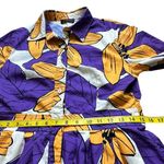 Pierre Cardin VTG Floral Maxi Shirtdress Purple Yellow Fit & Flare Long Sleeve Photo 7