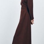 ZARA  NWT V neck long sleeve midi knit dress Photo 0