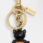 Coach  NWT 2024 Halloween Black Cat with Pumpkin Key Chain / Bag Charm CW480 Photo 0