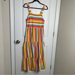 J.Crew  striped rainbow‎ sleeveless maxi dress beach vacation size small summer Photo 2