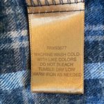 Women's Teen Girl Size Large Blue and Brown Button Down Plaid Shirt Photo 4