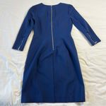 J.Crew Women's 2 Blue Zipper Sheath Business Formal Long-Sleeve Mini Dress Photo 6