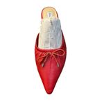 Steve Madden Lorrin Red Leather Bow Pointed-Toe Mules Photo 1