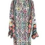 Johnny Was Nwot  M silk long tunic dress boho printed button up spring Photo 1