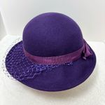 Lancaster Wool Elegant Purple Women's Hat with‎ Bow and Netting Photo 1