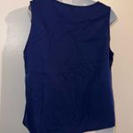 SheIn Clasi Solid Scallop Trim Sleeveless Blue Business Casual Dress Top Photo 4