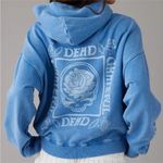 American Eagle  Blue Grateful Dead Graphic Relaxed Fleece Hoodie XS Photo 4