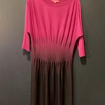 Catherine Malandrino  Helen Knit dress bellagio berry Ombre Pink black cinched M Photo 2