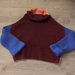 Free People Park City Colorblock Chunky Waffle Knit Oversized Sweater Size XS Photo 1