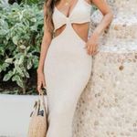 Pink Lily  Cutout Bodycon midi crem dress size small Photo 1