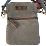 NWT Travelti Striped 3 Star canvas and Leather Crossbody Bag Photo 2