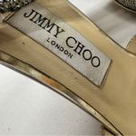 Jimmy Choo  Silver Gold Sparkle Strappy Heels Womens 9 Leather Glitter Glam Shoe Photo 2