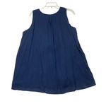 Diane Gilman -New DG2 Sleeveless Pleated Overlay Blouse Womens Plus L Navy Blue Photo 2