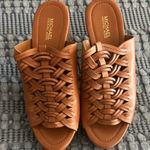 Michael Kors Tan Woven Platform Mules Photo 0