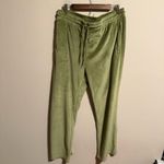 Von Dutch Velour Matching Set Wide Leg Track Pant Tube Top Olive Green- Size 1X Photo 6
