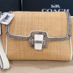 Coach  Taylor City Natural Straw Python Leather Clutch Wristlet F50929 NWT Photo 0