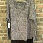 Danskin Now Gray and Black Long Sleeve Boxy Tunic Size 16 Photo 0