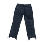Free People  Distressed Maggie Mid Rise Straight Leg Jeans Black Ankle Size 26 Photo 3