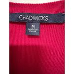 Chadwick's  red pleated long dress medium rayon holiday Christmas long sleeve Photo 4