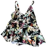 Kona Sol Women's Plus Size Black Floral Print Tankini Top - Size 1X - NWT Photo 0