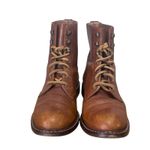 Madewell  The Kellie Lace-Up Boot Brown Size 8 Leather Low Heel Combat Casual Photo 2