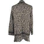 Ruby Rd Fringe Black Brown Abstract Animal Print Cardigan Sweater Size XL Photo 4