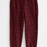 Lou & grey  Women’s Maroon Shooting Star Terry Sweat Jogger Pants Size XS Photo 0