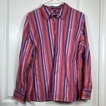 Ralph Lauren Lauren  Pink Purple Orange StripedButtoned Blouse Size 1X EUC #4475 Photo 1