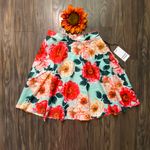 Unique Vintage 1950’s Mint & Red Floral Swing Skirt NWT | SMALL | Photo 1