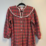 Lanz of Salzburg Nightgown Red Tartan Plaid 100% Cotton Flannel Gown Sz S GUC Photo 1