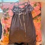 vintage y2k slip dress coquette ribbon brown stripe lace sundress Photo 2