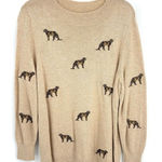 Chico's  Cashmere‎ Cheetah Embroidered Long Sleeve Sweater Size XL Animal Print Photo 0