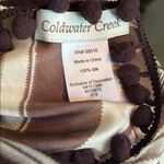 Coldwater Creek  Silk Wrap with Brown and Cream Floral/Leaf Print Photo 5