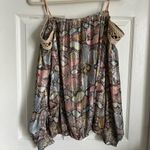 Casting France off the shoulder long sleeve snake print shimmer sheer blouse M Pink Size M Photo 6