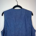 TravelSmith Utility Vest Blue Denim Buttons Pockets Fishing Hiking Women's Large Photo 10