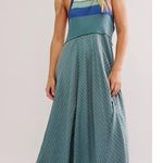 Free People Surf's Up Maxi Dress in Ocean Combo Retro 70s Bohemian Beach Small Photo 13
