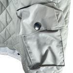 Castle Streetwear White Gray Full Zip Lined Mock Neck Motorcycle Jacket Size 10 Photo 6