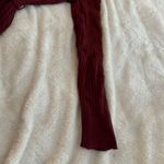 Merokeety Burgundy V-Neck Cable Knit Sweater Dress NWT Size L Photo 3