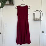 A New Day NWT Wine Red Sleeveless Cutout V Neck Suit Midi Dress Size Medium Photo 1