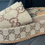 Gucci Women's Beige Logo Platform Sandals Photo 3